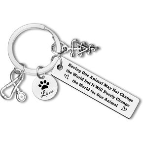 Veterinarian Appreciation Gifts Keychain Vet Tech Thank You Gifts Jewelry for Veterinary Tech Animal Rescue Gifts Veterinary Student Graduation Gift Future Veterinary Soon to Be Veterinarian Gifts