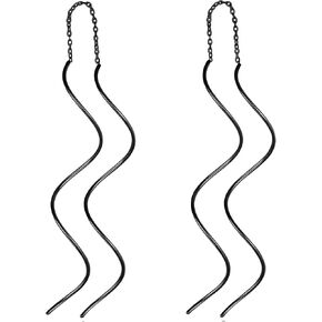 Spiral Threader Dangle Earrings for Women in 5 Colors - Silver Black Gold Rainbow Rosegold - Chic & Lightweight Drop Prom Earrings in Saudi Arabia