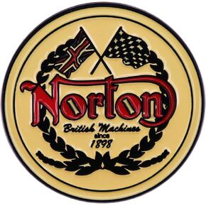 Pinstant Norton British Machines 1898 Motorcycle Club Motors Company Racing 1.2" Enamel Pin Badge by Pinstant