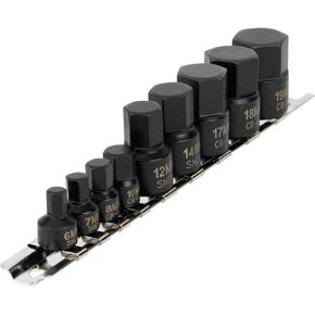 Performance Tool W38964 9-Piece Impact Metric Hex Bit Socket Set