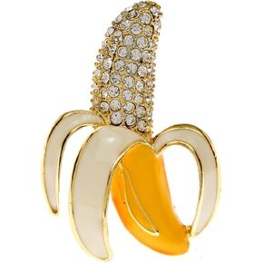 Banana Brooch Pins for Women, Tropical Banana Brooch Pin, Cute Banana Fruit Brooch Lapel Pin, Bohemian Banana Brooches Pins for Women Hat Bag Suit Dress Accessories Jewelry
