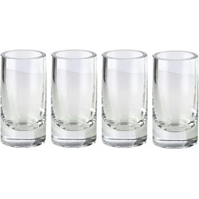 Serene Spaces Living Clear Glass Bud Vases, Set of 4, Ideal for Tablescape at Weddings, Events, Measures 4" Tall and 2" Diameter