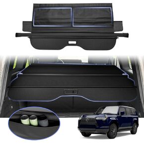Extra Leather Pouch Cargo Cover for Lexus GX550 GX 550 2024 2025 Toyota Land Cruiser Trunk Cover Retractable Rear Security Shade Shield Cover No Gap