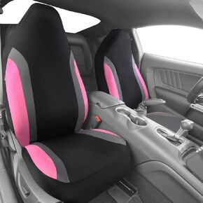 CAR PASS Two Front Universal Fit Breathable Fabric Sport Car Seat Covers,fit for suvs,Trucks,sedans,Cars,Vehicles,Vans,Airbag Compatible (Front Seats, Black Purple)