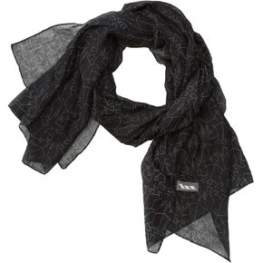 Women's Scarf - Black Rhino Print in Soft-washed Lightweight Fabric, Black & Grey - Fashionable Choice for Wildlife Conservation Supporters