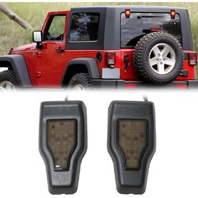 Led Brake Light Rear Window Glass for Wrangler JL 2018+,3rd Brake Lights Tailgate Rear Lamp 2 Pieces(Black)