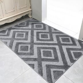 Entryway Rug 3x5 Feet Extra Large Boho Bathroom Rug Washable Rug Non Slip Runner Rug for Bath Bedroom Kitchen Laundry Room Rug Decor Low Pile Carpet, 35" x 59"