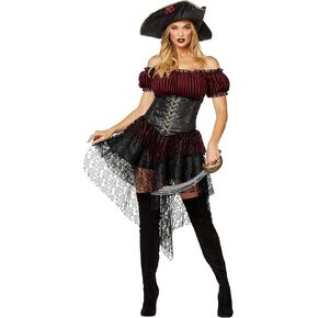 Spirit Halloween Adult Lady of Seas Costume | Pirate Costume | Cosplay | Easy Costume | Couple Costume | Classic Halloween