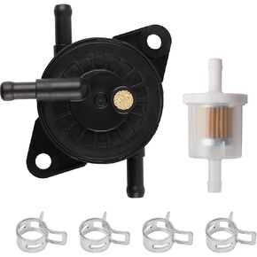 Fuel Pump Fits with Fuel Filter Clamps for Kawasaki 49040-0770 49040-7008 Fits for Kawasaki Series Engines Model FR, FS, FX