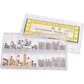 Health Gear Watch Crown Winding Stem Extender Set, Solid Stainless Steel Watch Crown Spring Set Watch Repairing Tool Accessory, Watch Pole Extension Rod Wristwatch Winding