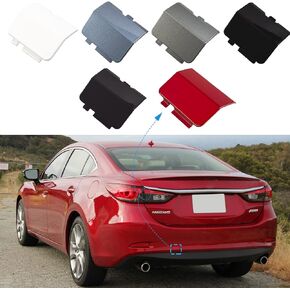 Rear Bumper Tow Hook Cover Towing Eye Cap Fit for Mazda 6 Atenza 2013 2014 2015 2016 2017 GJR9-50-EL1-51 GJR9-50-EK1-51 (Red, Left Driver Side) Xinpinsai
