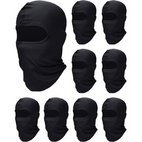 SATINIOR 9 Pcs Ski Mask for Men Full Face Cover UV Sun Protection Cooling Balaclava Neck Gaiter Clothing Scarf Bandana(Black)