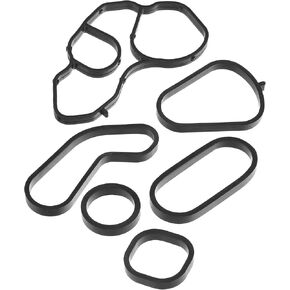 No.11428643747/11428643758 Oil Cooler Gasket for Mini Cooper 2007-2013 / Inner Engine Oil Filter Adapter Gasket/Durable Rubber / 1Set Black