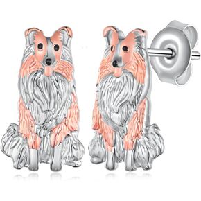 Corgi Earrings/Pomeranian Earrings/West Highland White Terrier Earrings/Yorkie Earrings/German Shepherd Earrings/Sheltie Earrings 925 Sterling Silver Dog Earrings Puppy Earring Animal Stud Earrings Jewelry Gift for Women Girl