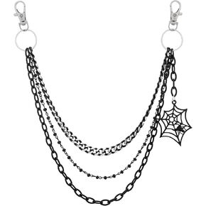 HAQUIL Vintage Punk Chain Layered Waist Chain Spider Web Chain for Jeans Pants for Women Men Body Chain Jewelry Accessories