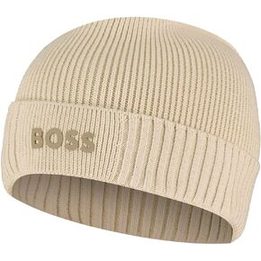 BOSS Men's Small Logo Cotton Blend Knit Hat