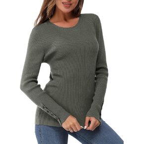 Arach&Cloz Women's Fitted Pullover Sweaters Long Sleeve Mock Neck Knitted Tops Fall Fashion 2022