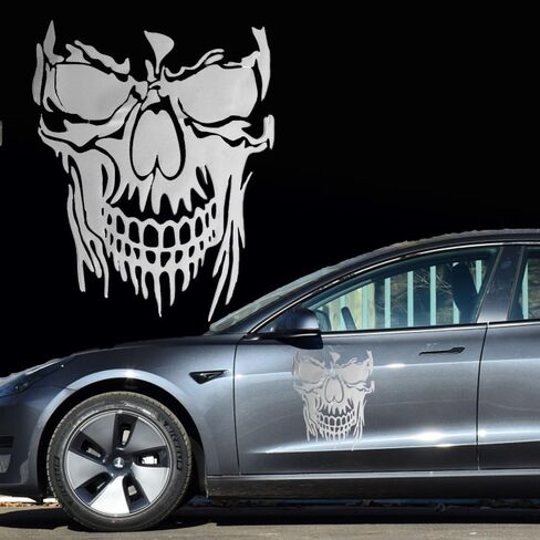 3D Skull Car Hood Decals Laser Skull Car Sticker for Auto,Truck,SUV Indoor and Outdoor Decoration. (red) in Saudi Arabia