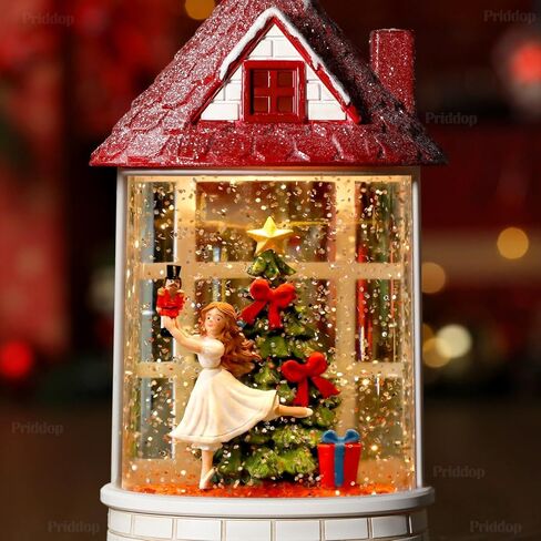 كاردينال سنو غلوب عيد الميلاد سنو غلوب فانوس زينة عيد الميلاد مع مؤقت وموسيقى، USB وبطارية تعمل بالطاقة قفص العصافير كاردينال - 12.5 بوصة in Kuwait