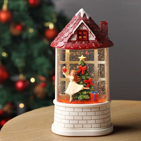 كاردينال سنو غلوب عيد الميلاد سنو غلوب فانوس زينة عيد الميلاد مع مؤقت وموسيقى، USB وبطارية تعمل بالطاقة قفص العصافير كاردينال - 12.5 بوصة in Kuwait