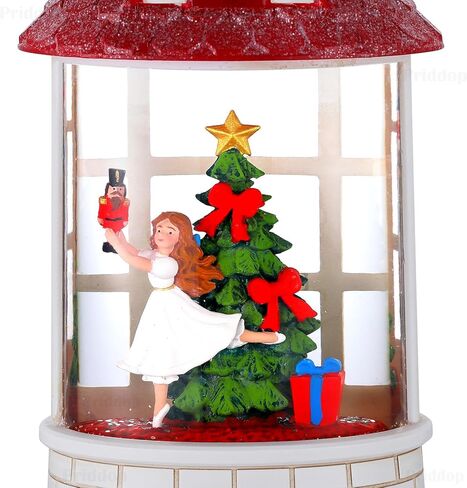 كاردينال سنو غلوب عيد الميلاد سنو غلوب فانوس زينة عيد الميلاد مع مؤقت وموسيقى، USB وبطارية تعمل بالطاقة قفص العصافير كاردينال - 12.5 بوصة in Kuwait