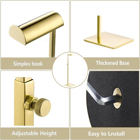 1 Pack Adjustable Height Purse Display Stands, Stainless Steel Handbag Display Stand, Single Hanging Rack for Boutique Store,Gold in Kuwait