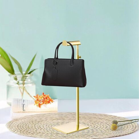 1 Pack Adjustable Height Purse Display Stands, Stainless Steel Handbag Display Stand, Single Hanging Rack for Boutique Store,Gold in Kuwait