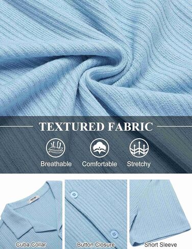 COOFANDY Mens Knit Polo Shirts Short Sleeve Casual Button Down Shirts for Men Beach Shirt in Saudi Arabia