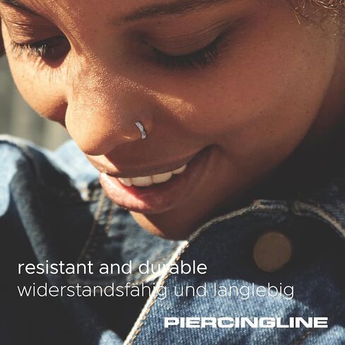 PIERCINGLINE 20G nose ring Surgical steel 316L nostril piercing jewelry | L shape nose ring in hoop optics Oriental Design | Nose studs for women and men in Saudi Arabia