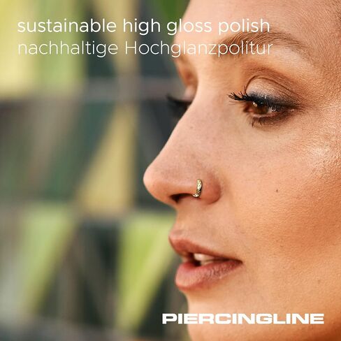 PIERCINGLINE 20G nose ring Surgical steel 316L nostril piercing jewelry | L shape nose ring in hoop optics Oriental Design | Nose studs for women and men in Saudi Arabia