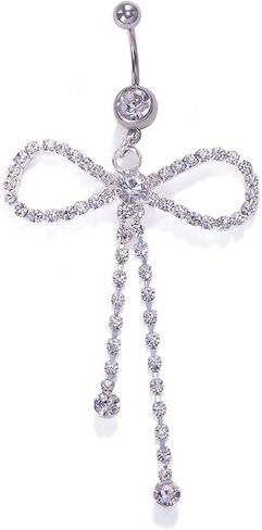 Eartif حلقات زر البطن الذهب القوس استرخى حلقات زر البطن الجراحية الصلب للنساء تشيكوسلوفاكيا حلقات السرة Bowknot زر البطن ثقب المجوهرات in Kuwait