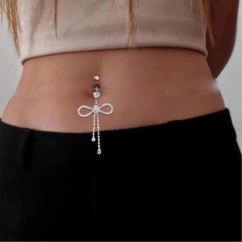 Eartif حلقات زر البطن الذهب القوس استرخى حلقات زر البطن الجراحية الصلب للنساء تشيكوسلوفاكيا حلقات السرة Bowknot زر البطن ثقب المجوهرات in Kuwait