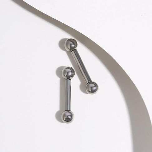 1pc G23 Titanium Internally Threaded 6mm/8mm/10mm Ball Straight Barbell Nipple Ring 8G 6G 4G 2G 0G 00G Tongue Piercing Bridge Piercing Jewelry 12mm-16mm in Kuwait