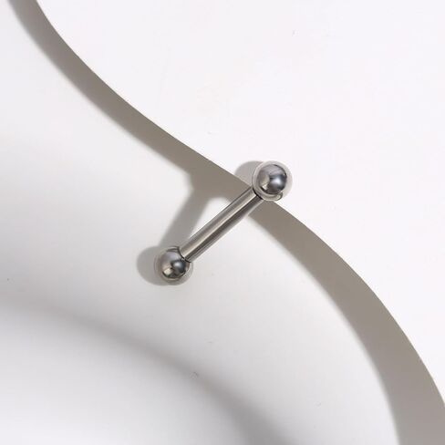 1pc G23 Titanium Internally Threaded 6mm/8mm/10mm Ball Straight Barbell Nipple Ring 8G 6G 4G 2G 0G 00G Tongue Piercing Bridge Piercing Jewelry 12mm-16mm in Kuwait
