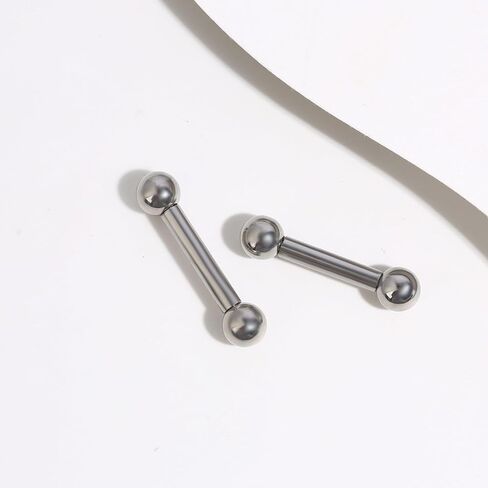 1pc G23 Titanium Internally Threaded 6mm/8mm/10mm Ball Straight Barbell Nipple Ring 8G 6G 4G 2G 0G 00G Tongue Piercing Bridge Piercing Jewelry 12mm-16mm in Kuwait