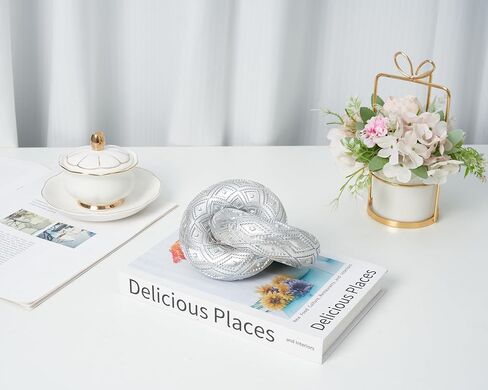 رابط سلسلة عقدة لديكور طاولة القهوة، 2 وصلة من الراتنج للديكور الجمالي عقدة سلسلة زخرفية، أشياء رائعة من الذهب anitque لوضعها على الرف، ديكور عقدة بوهو البسيط لديكور المنزل المحايد in Kuwait