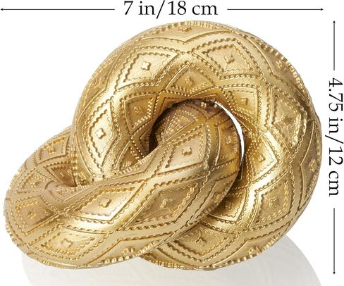 رابط سلسلة عقدة لديكور طاولة القهوة، 2 وصلة من الراتنج للديكور الجمالي عقدة سلسلة زخرفية، أشياء رائعة من الذهب anitque لوضعها على الرف، ديكور عقدة بوهو البسيط لديكور المنزل المحايد in Kuwait