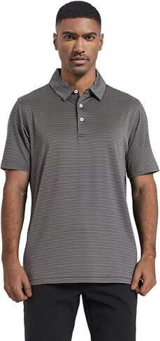 قميص بولو جولف رجالي مقاوم للرطوبة وجاف مناسب للأداء الرياضي وأكمام قصيرة قمصان جولف مخططة للرجال in Kuwait