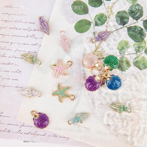 AUEAR, Ocean Starfish Conch Seashell Enamel Charms Pendants for DIY Jewelry Making in Kuwait