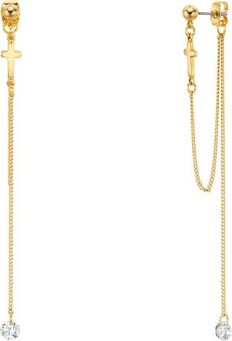 OZEL - Gold Chain Earrings for Women, 14K Gold Plated Drop Dangle Earrings, Long Threader Earrings for Birthday Gift in Kuwait