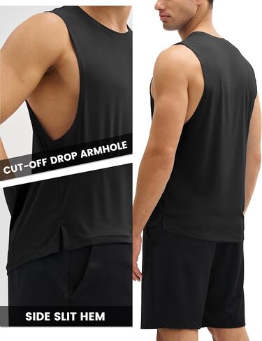MAGCOMSEN Men's Workout Tank Tops Quick Dry Lightweight Sleeveless Shirts Gym Bodybuilding Muscle Tee Shirt in Kuwait