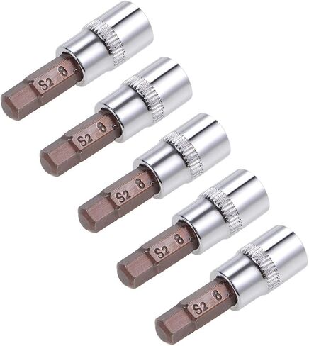 uxcell 5pcs 1/4" Drive x H7 (7mm) Hex Bit Socket, S2 Steel Bits CR-V Sockets 38mm Length Use with Ratchet Wrench, Slide Bar, Extension Rod in Kuwait