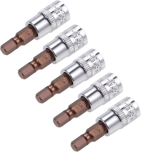 uxcell 5pcs 1/4" Drive x H7 (7mm) Hex Bit Socket, S2 Steel Bits CR-V Sockets 38mm Length Use with Ratchet Wrench, Slide Bar, Extension Rod in Kuwait