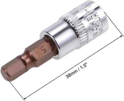 uxcell 5pcs 1/4" Drive x H7 (7mm) Hex Bit Socket, S2 Steel Bits CR-V Sockets 38mm Length Use with Ratchet Wrench, Slide Bar, Extension Rod in Kuwait