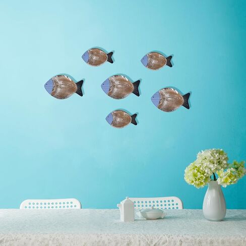 ZHANYUN 2Pcs Wooden Fish Wall Decor， Hanging Wood Fish Wall Decor，Fish Art Wall Decor Fish Decor for Home，Wooden Fish Decor Small Nautical Fish Coastal Nautical Beach Bathroom Lake House Wall Decor in Saudi Arabia