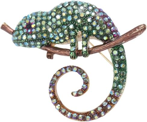 Chameleon Brooch Pins for Women, Lizard Brooch Pin, Cute Chameleon Animal Brooch Lapel Pin, Bohemian Chameleon Brooches Pins for Women Hat Bag Suit Dress Accessories in Kuwait