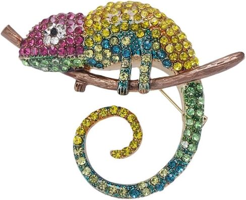 Chameleon Brooch Pins for Women, Lizard Brooch Pin, Cute Chameleon Animal Brooch Lapel Pin, Bohemian Chameleon Brooches Pins for Women Hat Bag Suit Dress Accessories in Kuwait