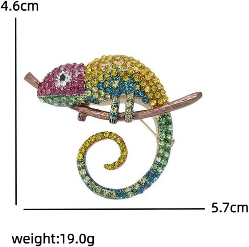 Chameleon Brooch Pins for Women, Lizard Brooch Pin, Cute Chameleon Animal Brooch Lapel Pin, Bohemian Chameleon Brooches Pins for Women Hat Bag Suit Dress Accessories in Kuwait