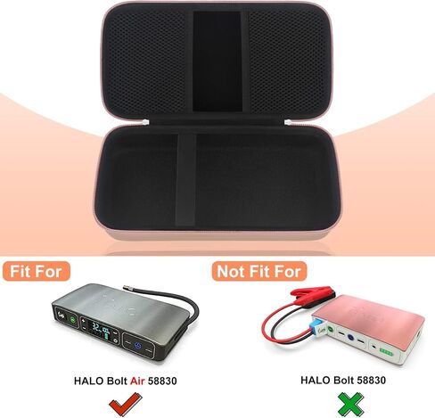 Elonbo Carrying Case for Halo Bolt Air 58830 mWh/Halo Bolt Air+ Portable Emergency Power Kit, Car Charger Power Bank Holder, Extra Mesh Pocket Fits Car Battery Jump Starter, Jumper Cables, Rose Gold in Saudi Arabia