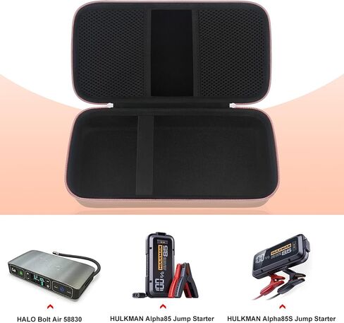 Elonbo Carrying Case for Halo Bolt Air 58830 mWh/Halo Bolt Air+ Portable Emergency Power Kit, Car Charger Power Bank Holder, Extra Mesh Pocket Fits Car Battery Jump Starter, Jumper Cables, Rose Gold in Saudi Arabia